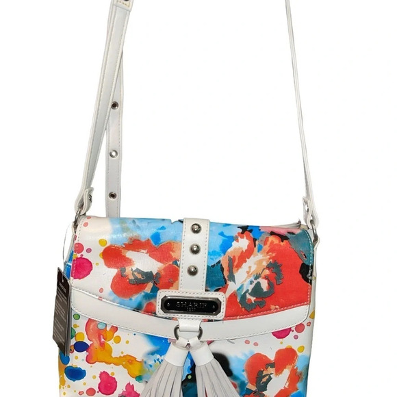 NWT Sharif 1827 UNIQUE Watercolor Floral Crossbody - Picture 5 of 13